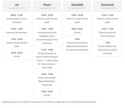 program regata marilor veliere